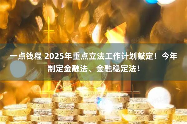 一点钱程 2025年重点立法工作计划敲定！今年制定金融法、金融稳定法！